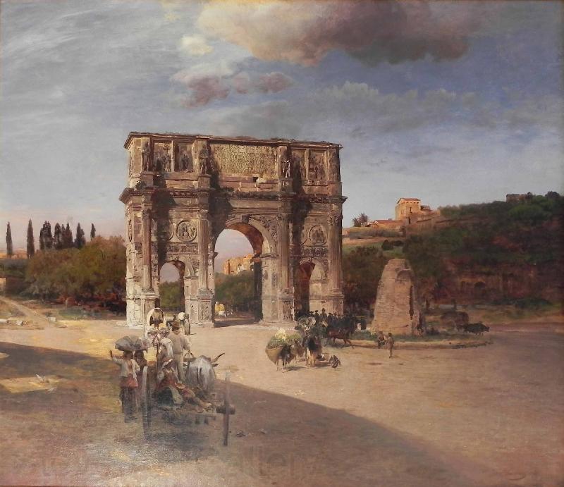 Oswald achenbach Constantine's Triumphal Arch in Rome Spain oil painting art